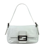 Fendi White Leather Baguette