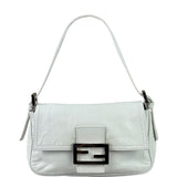 Fendi White Leather Baguette