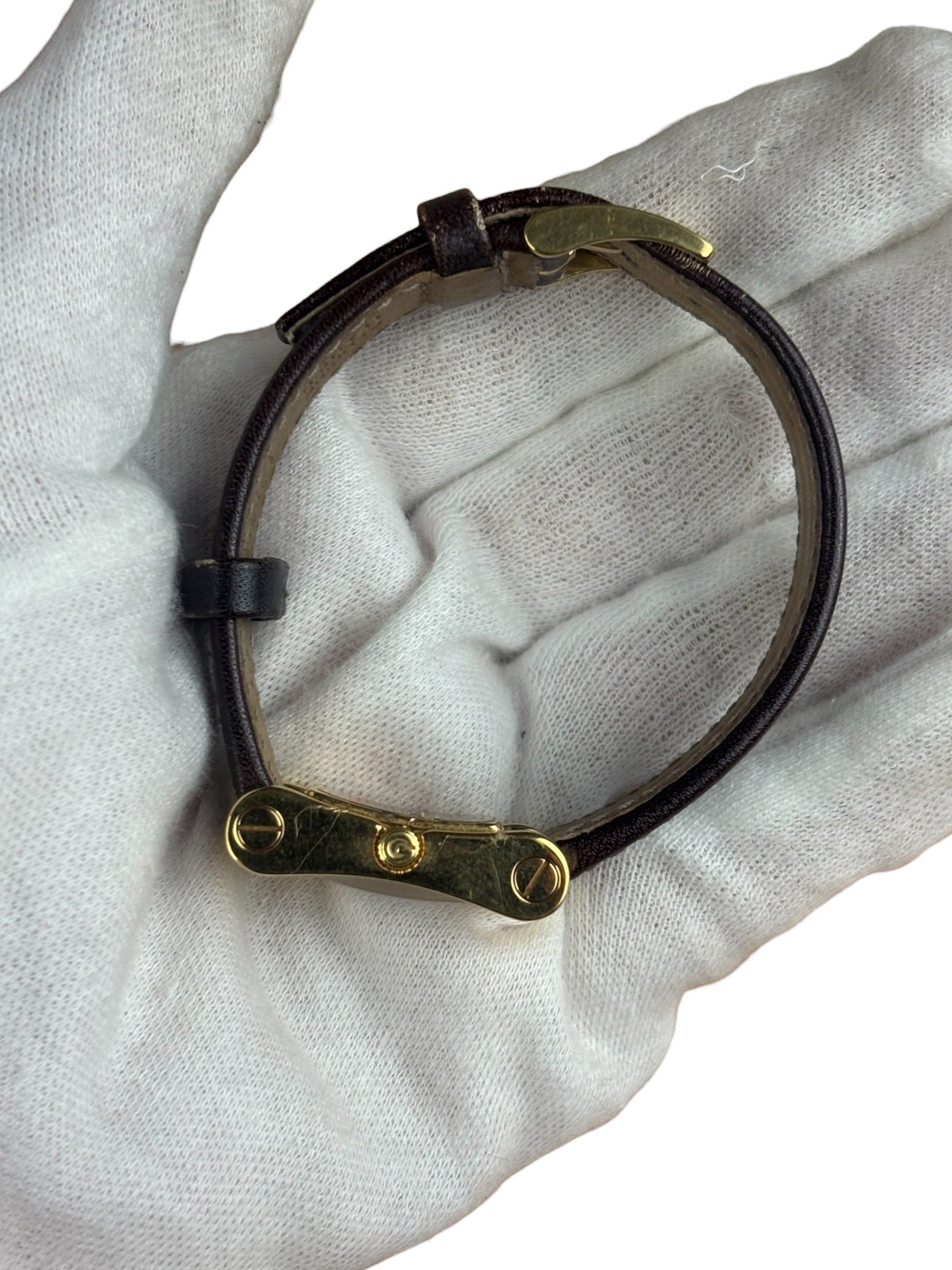 Gucci Vintage Gold-Plated Bezel Brown Leather Watch - 2300L