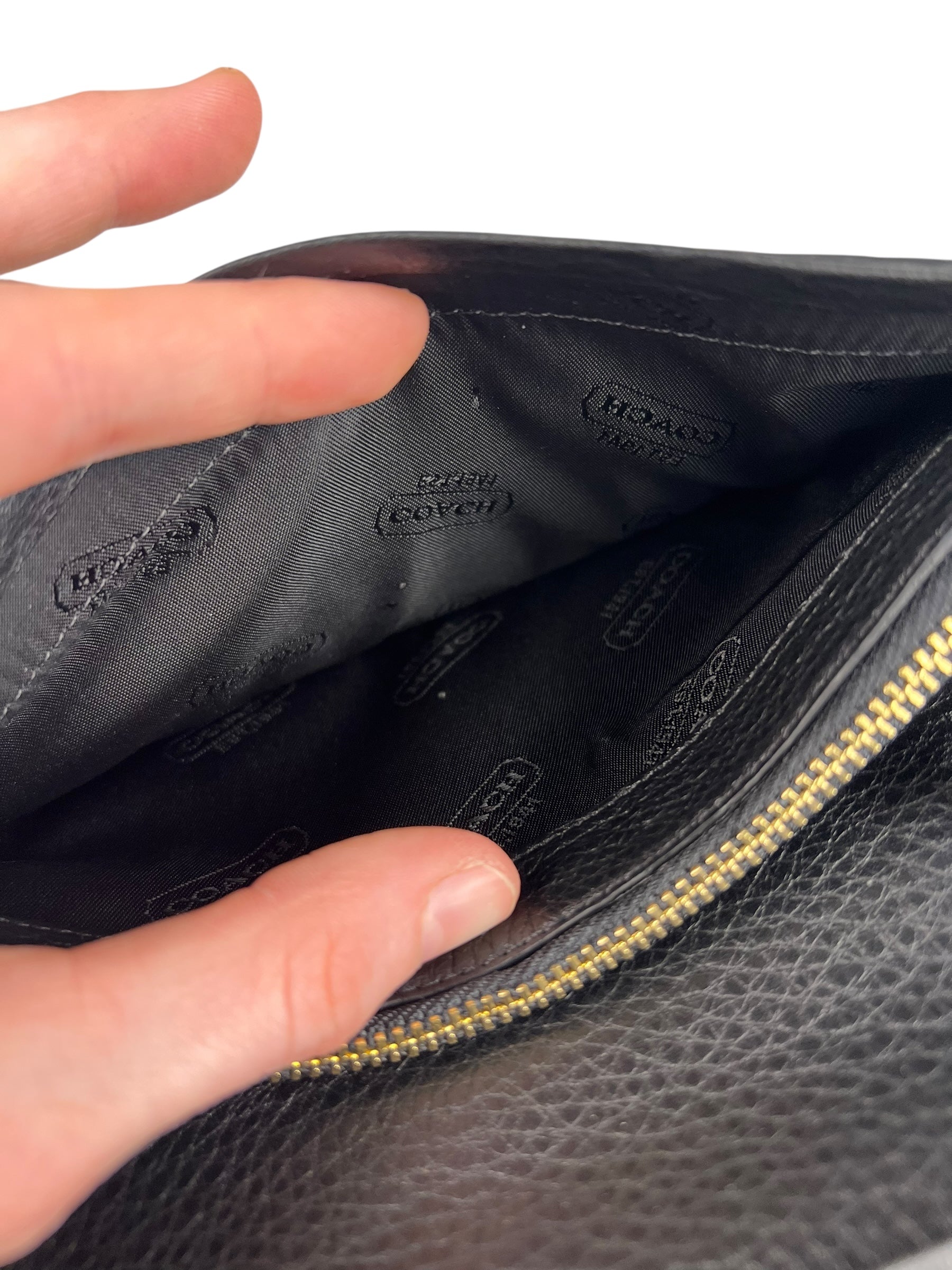 Coach Black Leather Long Wallet