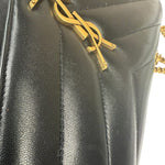 YSL Black Lambskin Matelasse Medium Loulou Shoulder Bag