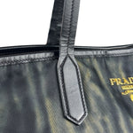 Prada Green/Black Nylon Tessuto Stampato Shoulder Bag
