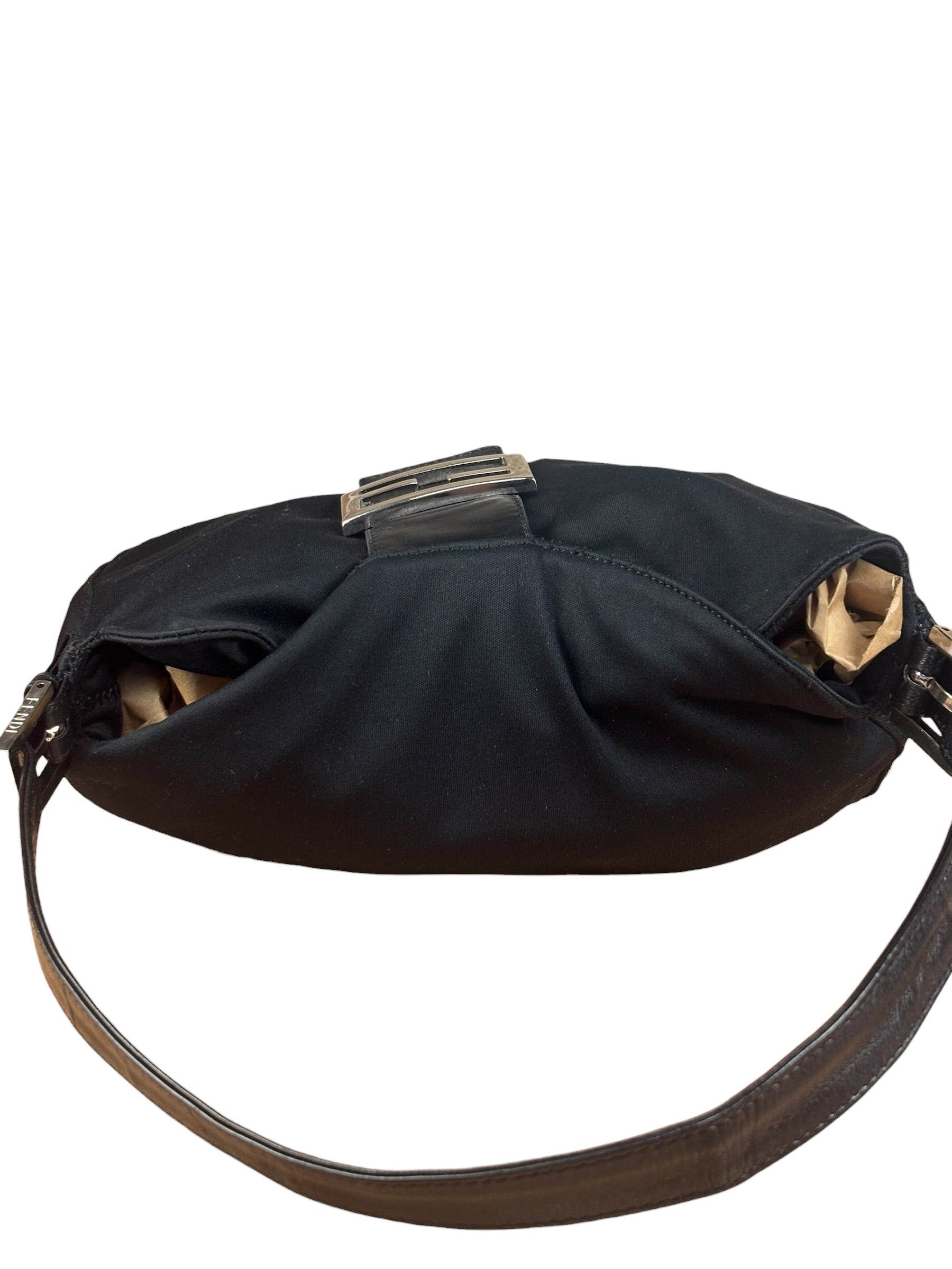 Fendi Vintage Black Mamma Baguette Shoulder Bag