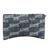Balenciaga Blue Denim Hourglass Monogram Wallet On Chain