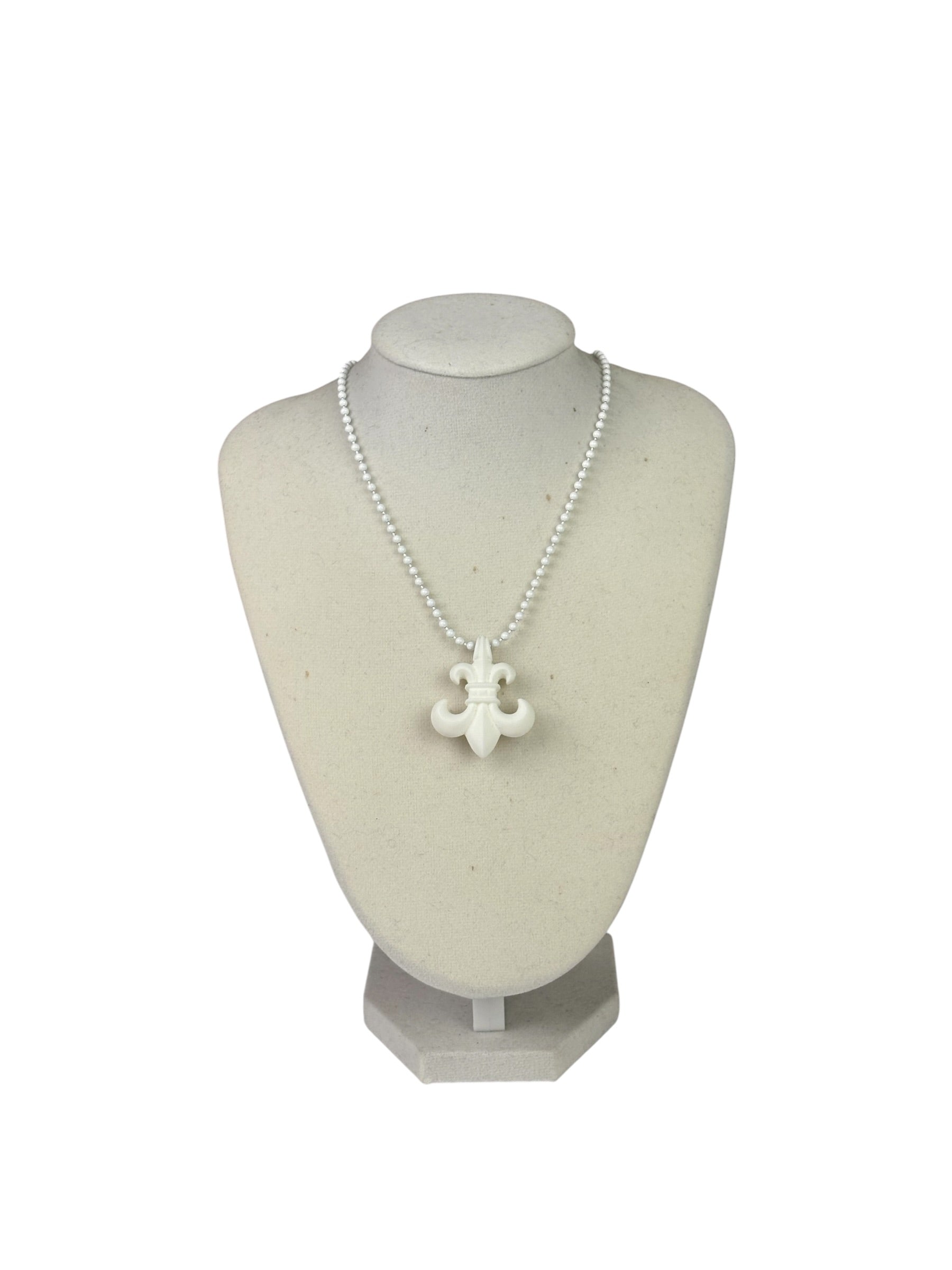 Chrome Hearts White Silichrome Ball Chain Necklace