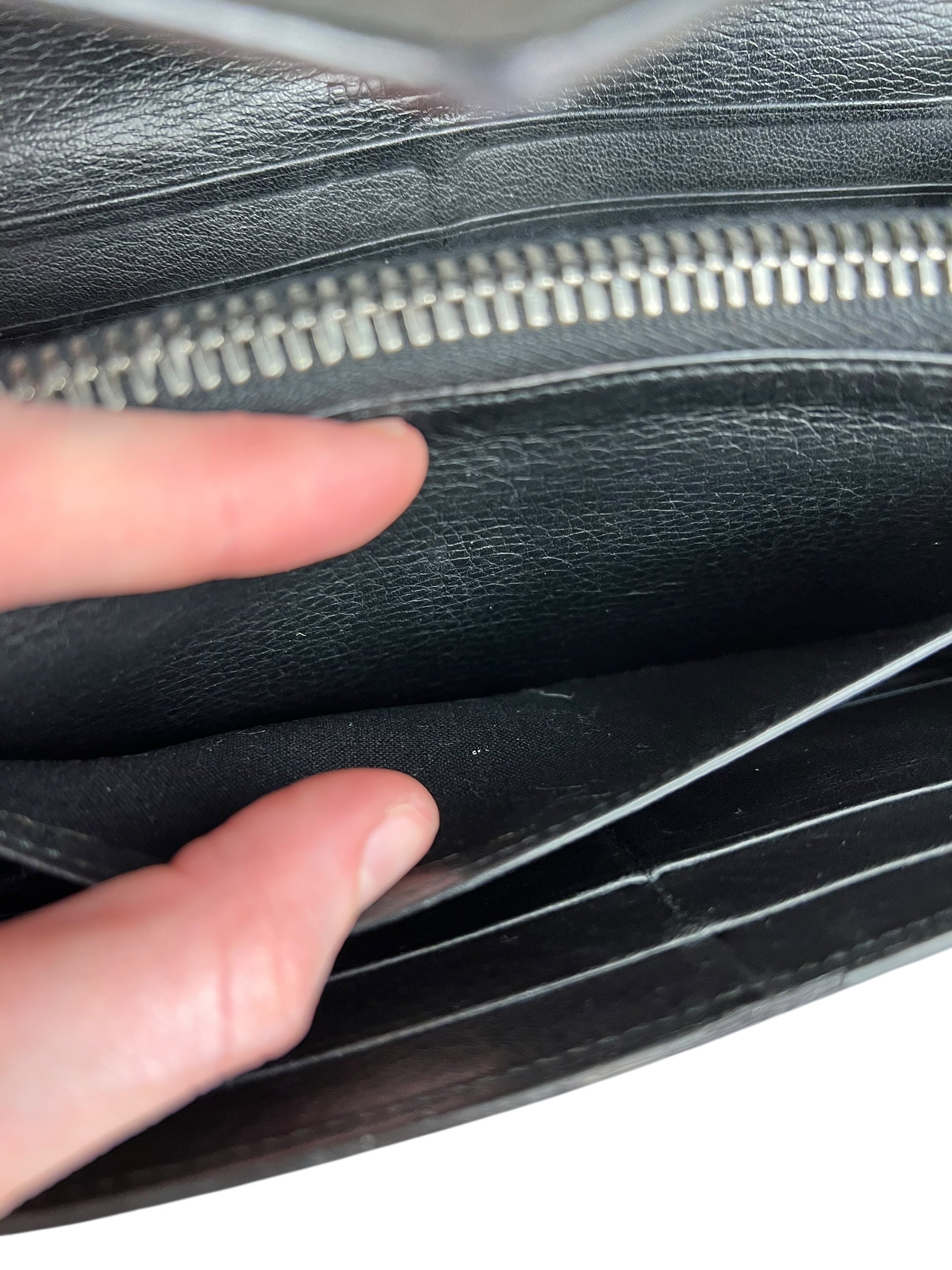 Balenciaga Black Leather Flap Wallet on Chain Bag