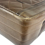 Chanel Vintage Brown V-Flap Border Shoulder Bag