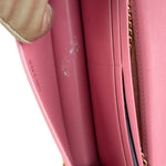 Prada Pink Saffiano Leather Wallet On Chain