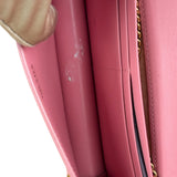 Prada Pink Saffiano Leather Wallet On Chain