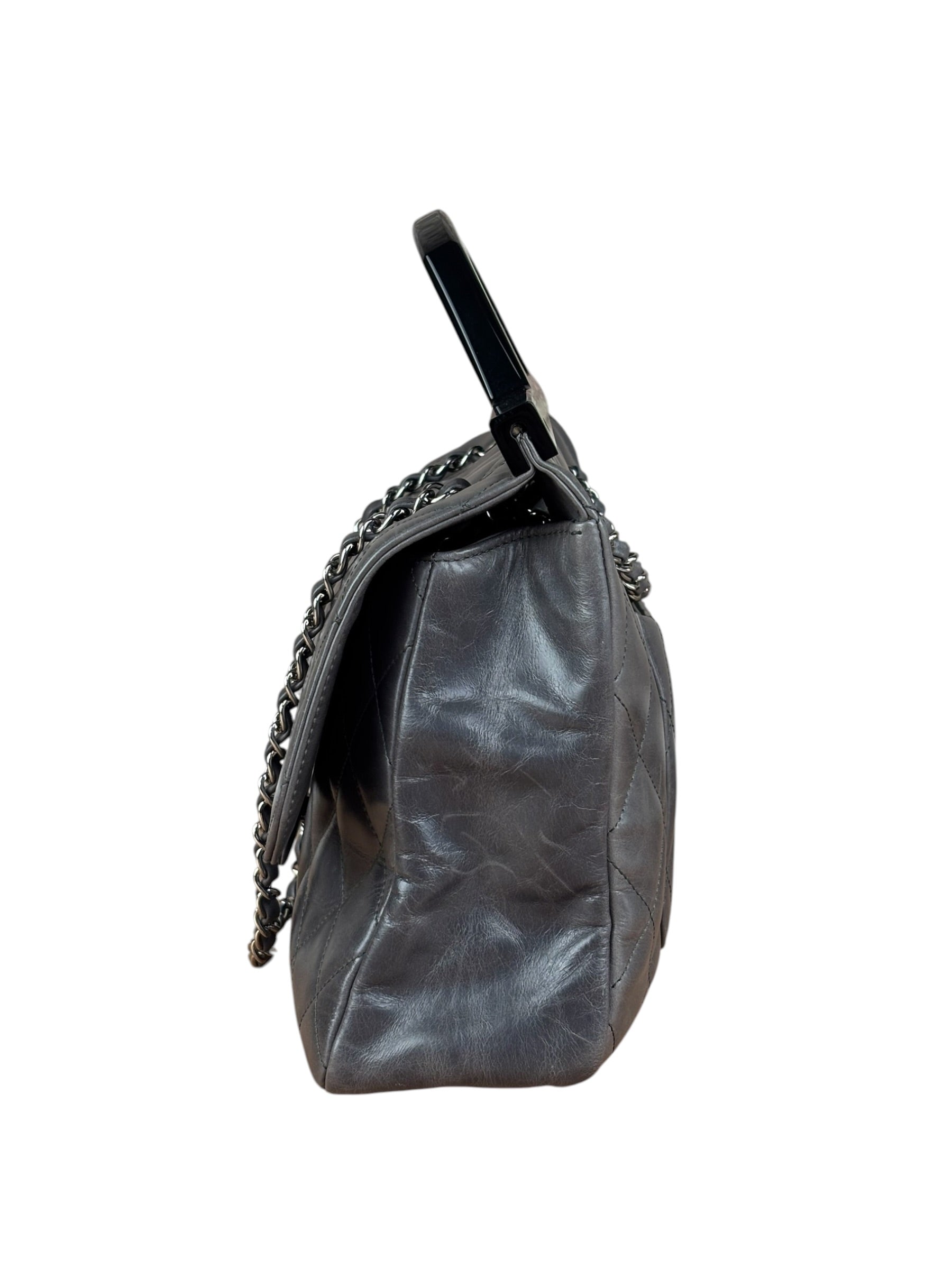 Chanel Dark Grey Cockpit Flap Shoulder Bag 2015
