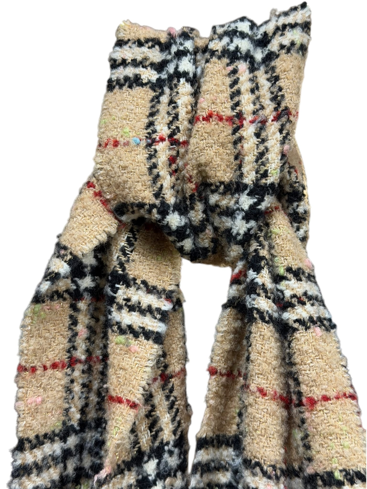 Burberry Check Alpaca Bouclé Wool Scarf