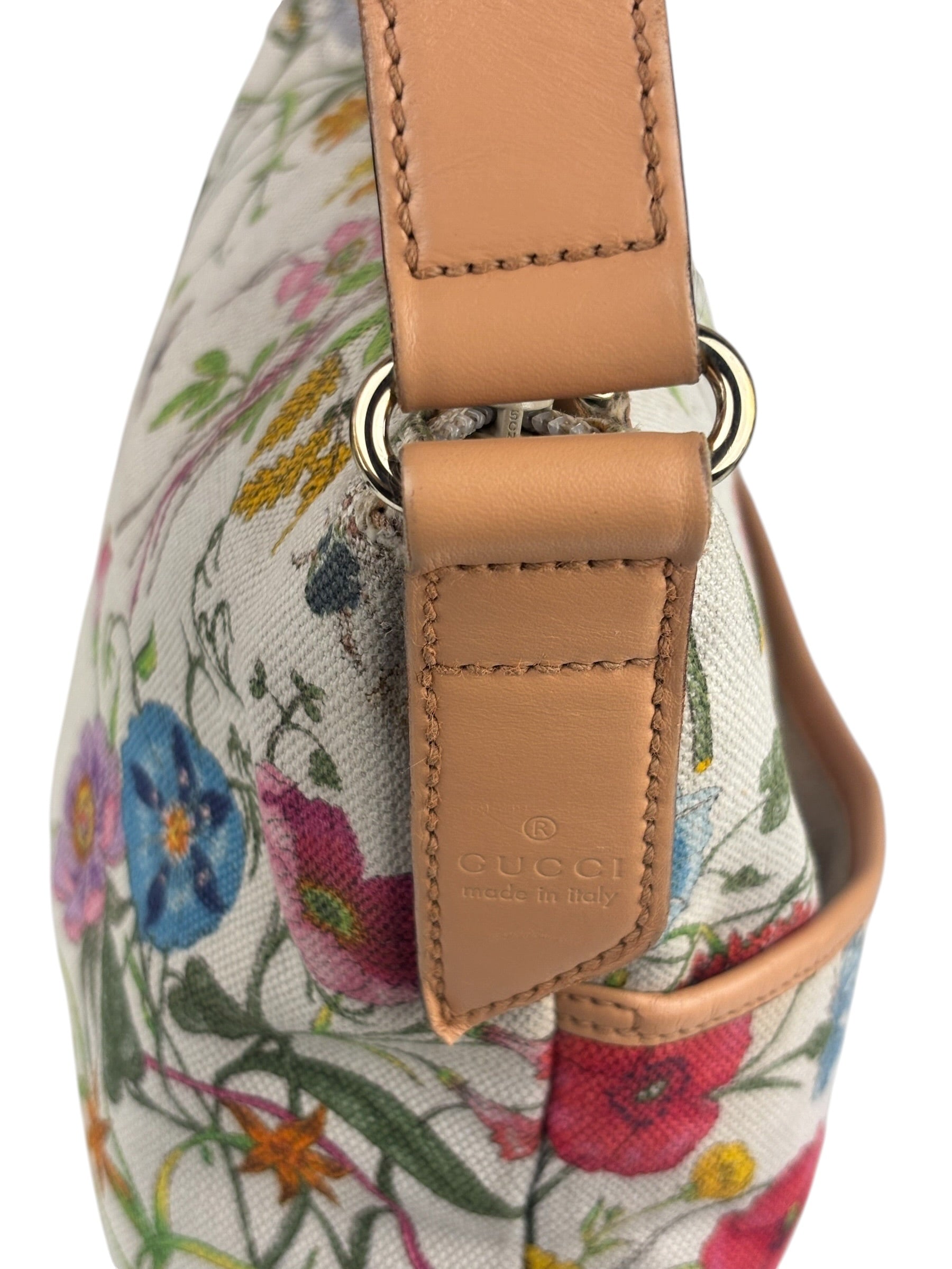 Gucci Vintage Leather/Canvas Blooms Crossbody