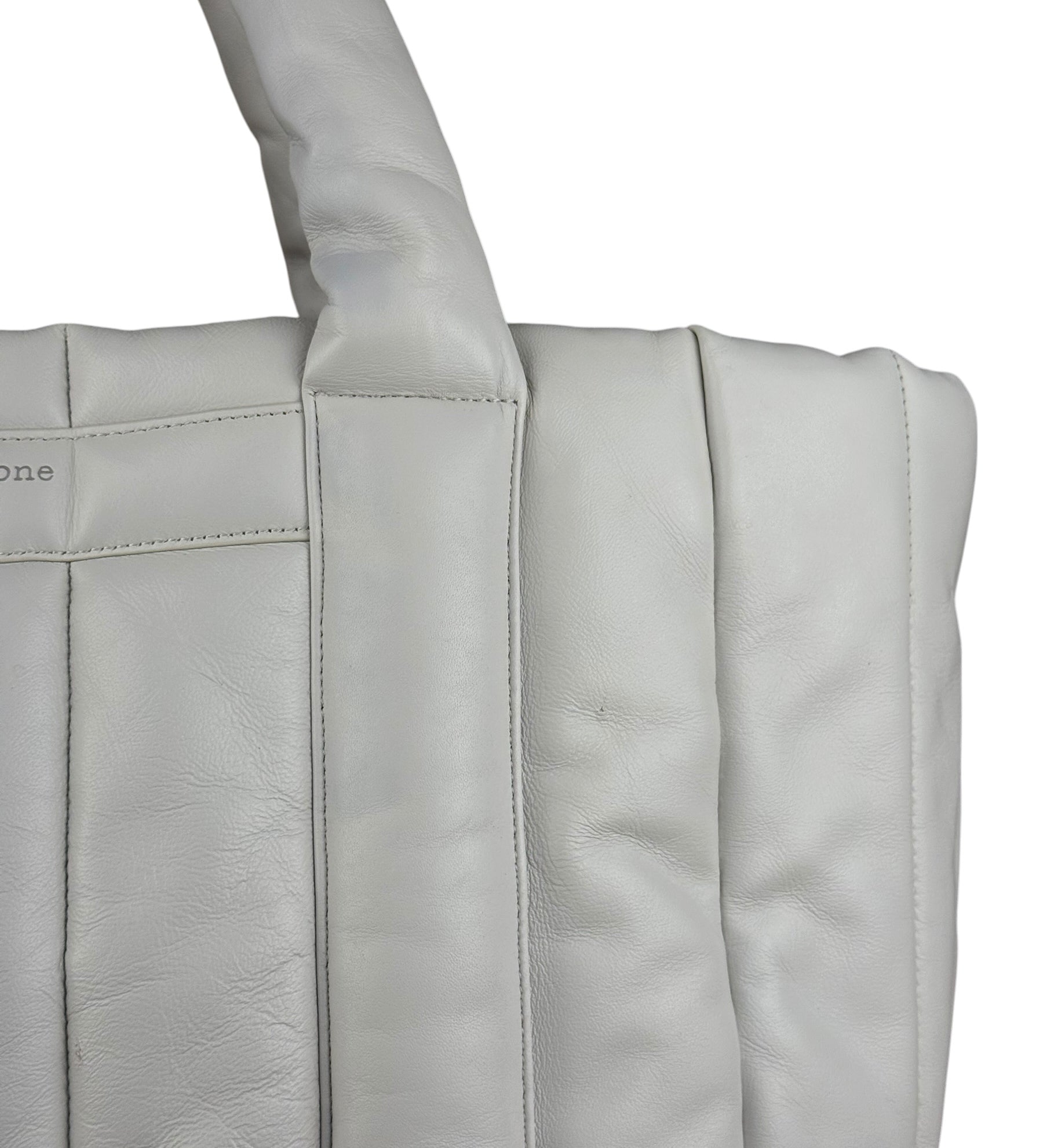 Rag & Bone White Leather Puffer Tote