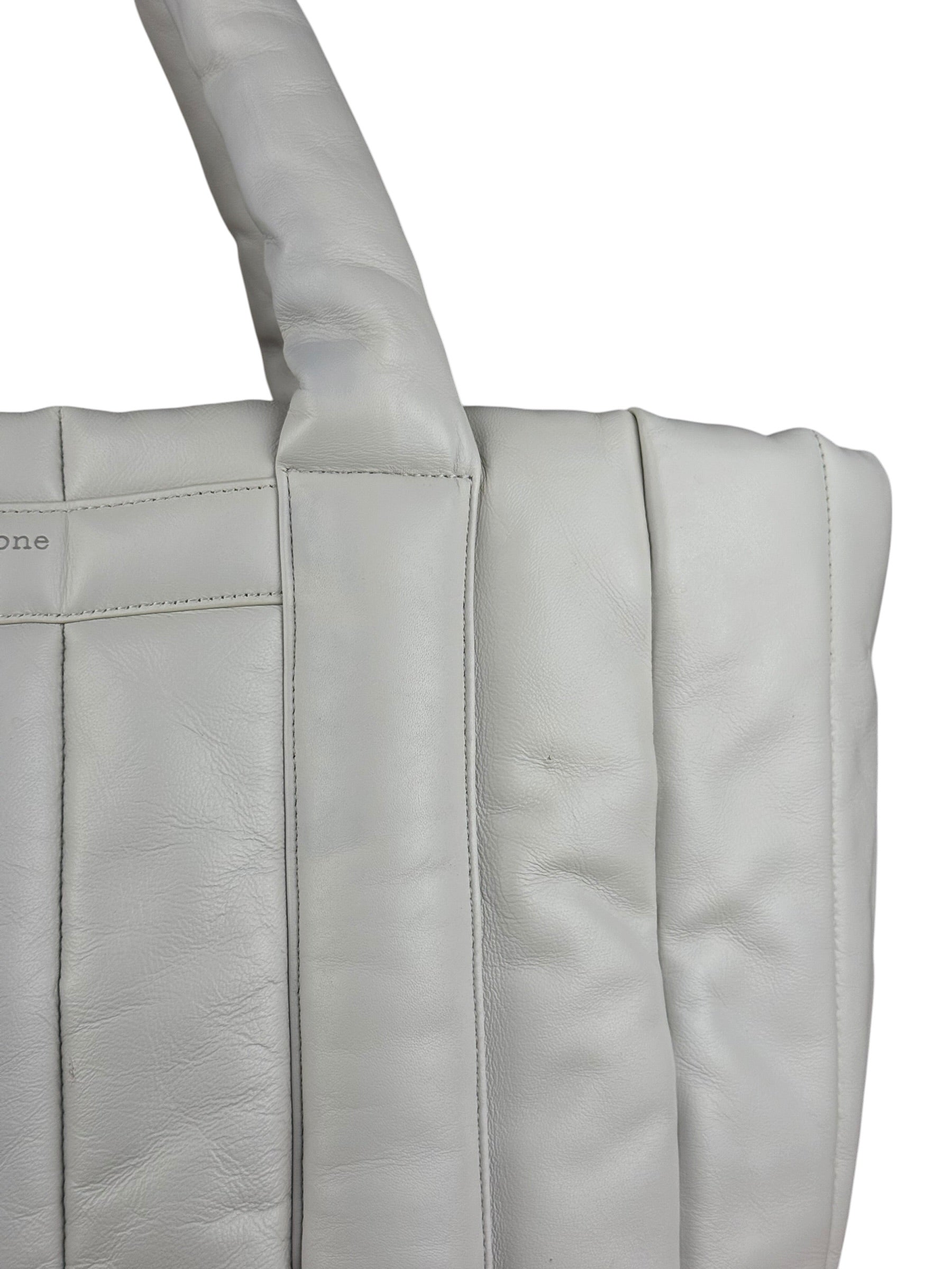 Rag & Bone White Leather Puffer Tote
