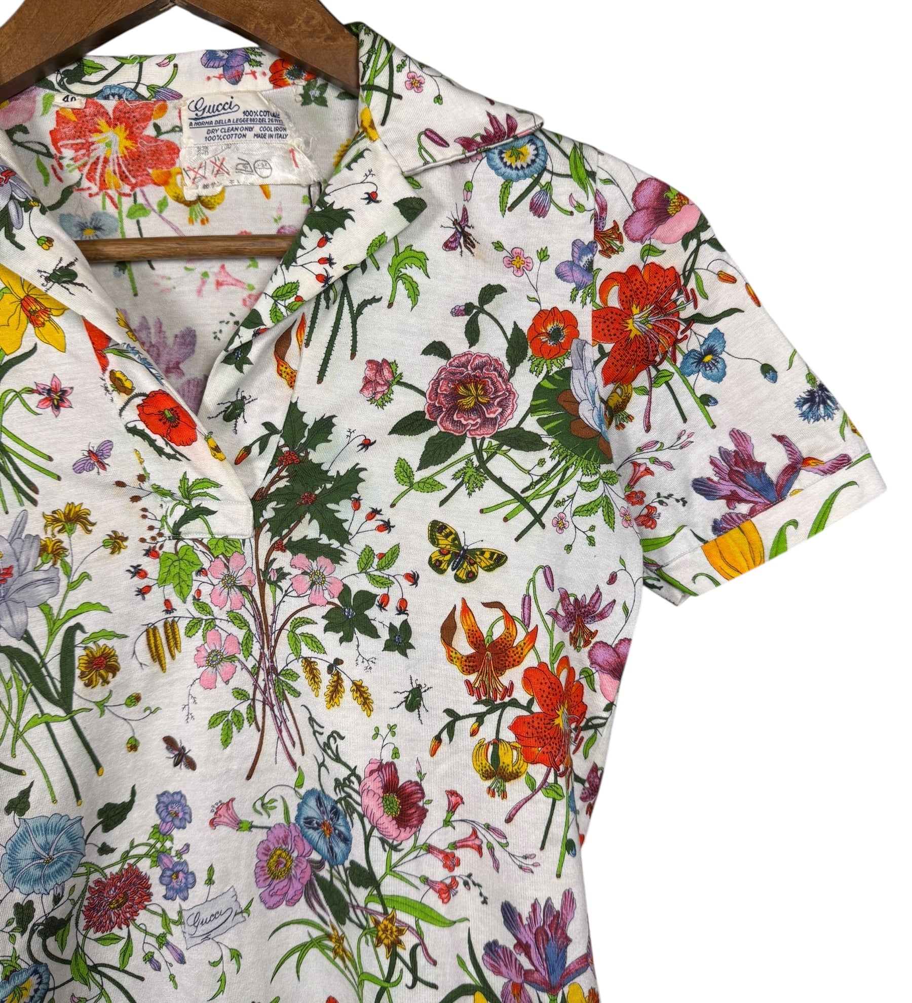Gucci Vintage Blooms Short Sleeve Polo