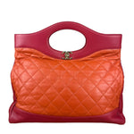 Chanel 31 Pink Leather Quilted Shopping Clutch Shoulder Bag 2018