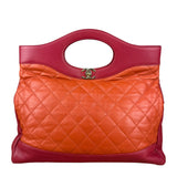 Chanel 31 Pink Leather Quilted Shopping Clutch Shoulder Bag 2018