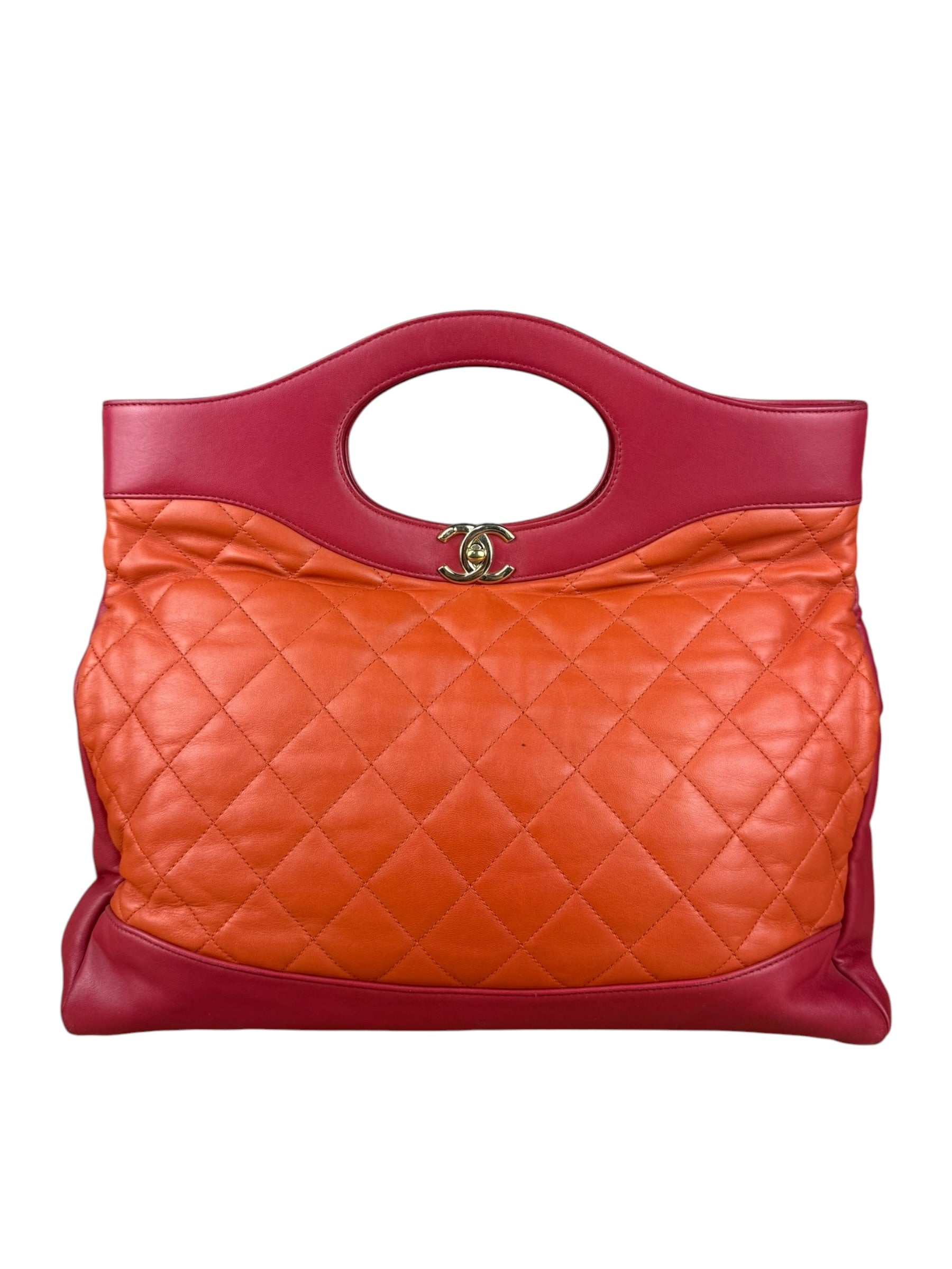 Chanel 31 Pink Leather Quilted Shopping Clutch Shoulder Bag 2018
