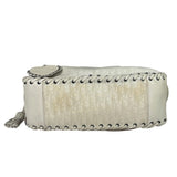 Christian Dior Cream Leather Braided Ethnic Shoulder Bag
