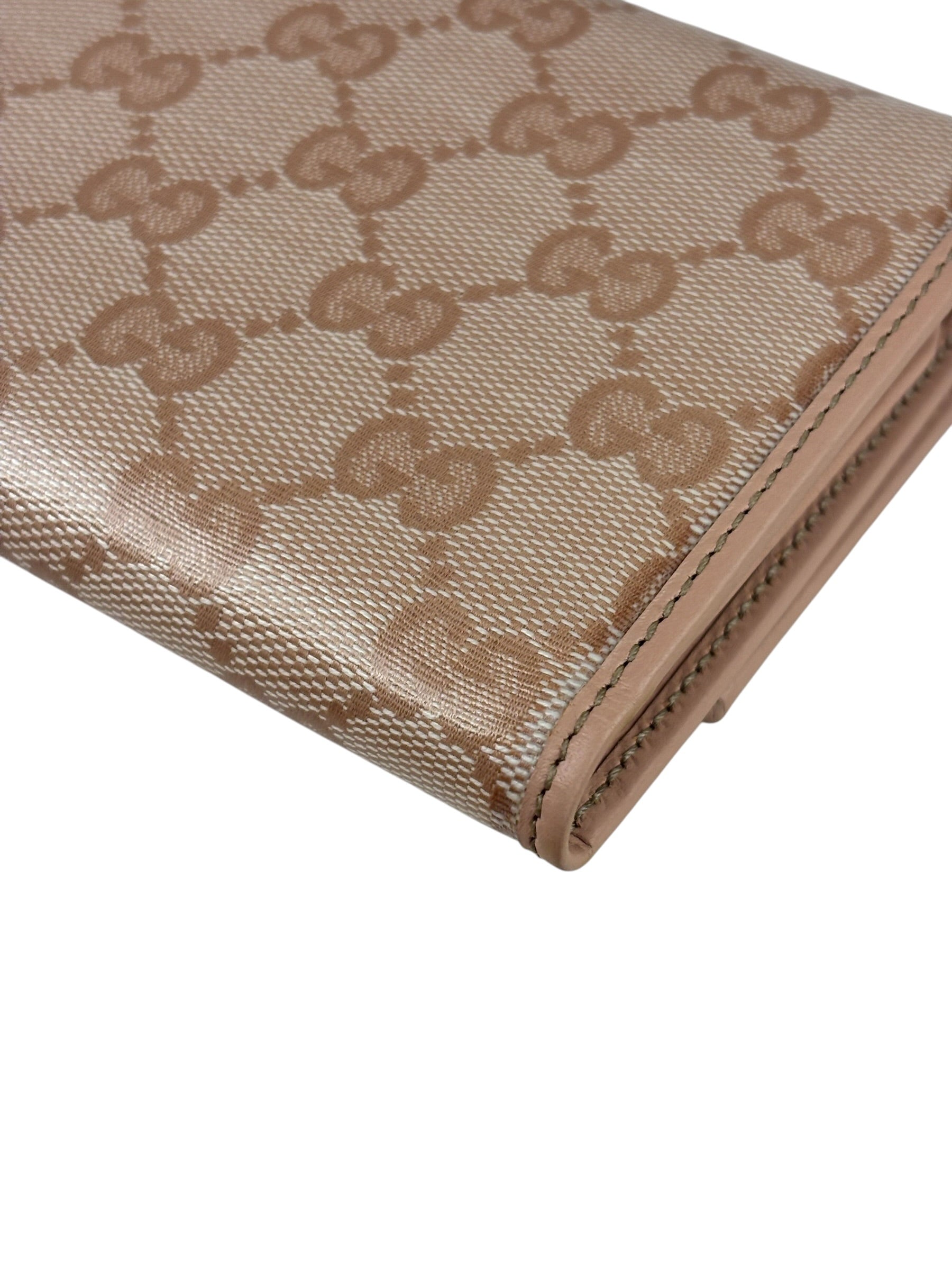 Gucci GG Pink Crystal Canvas Long Wallet