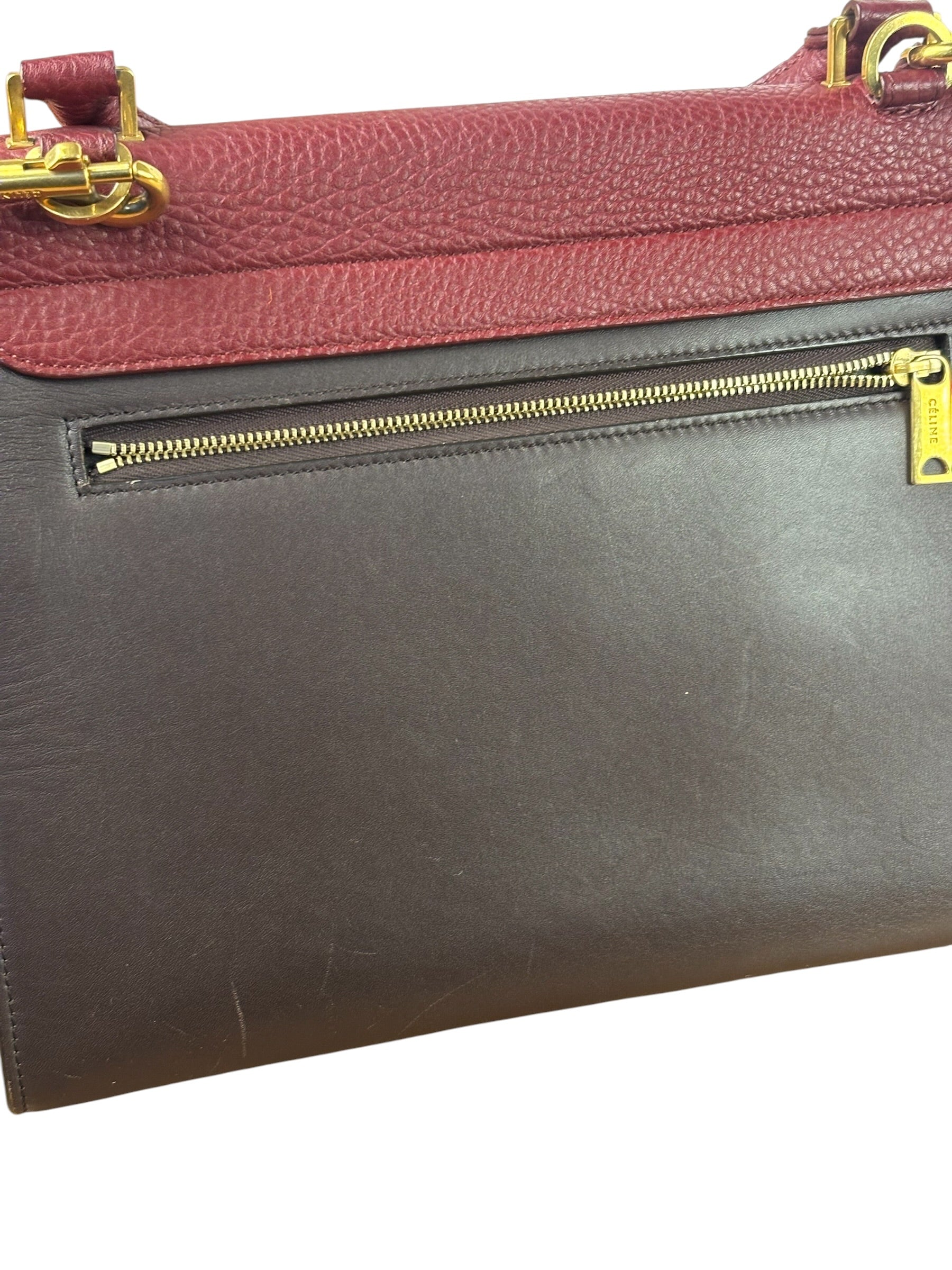 Celine Colorblock Leather/Suede Two-Way Bag