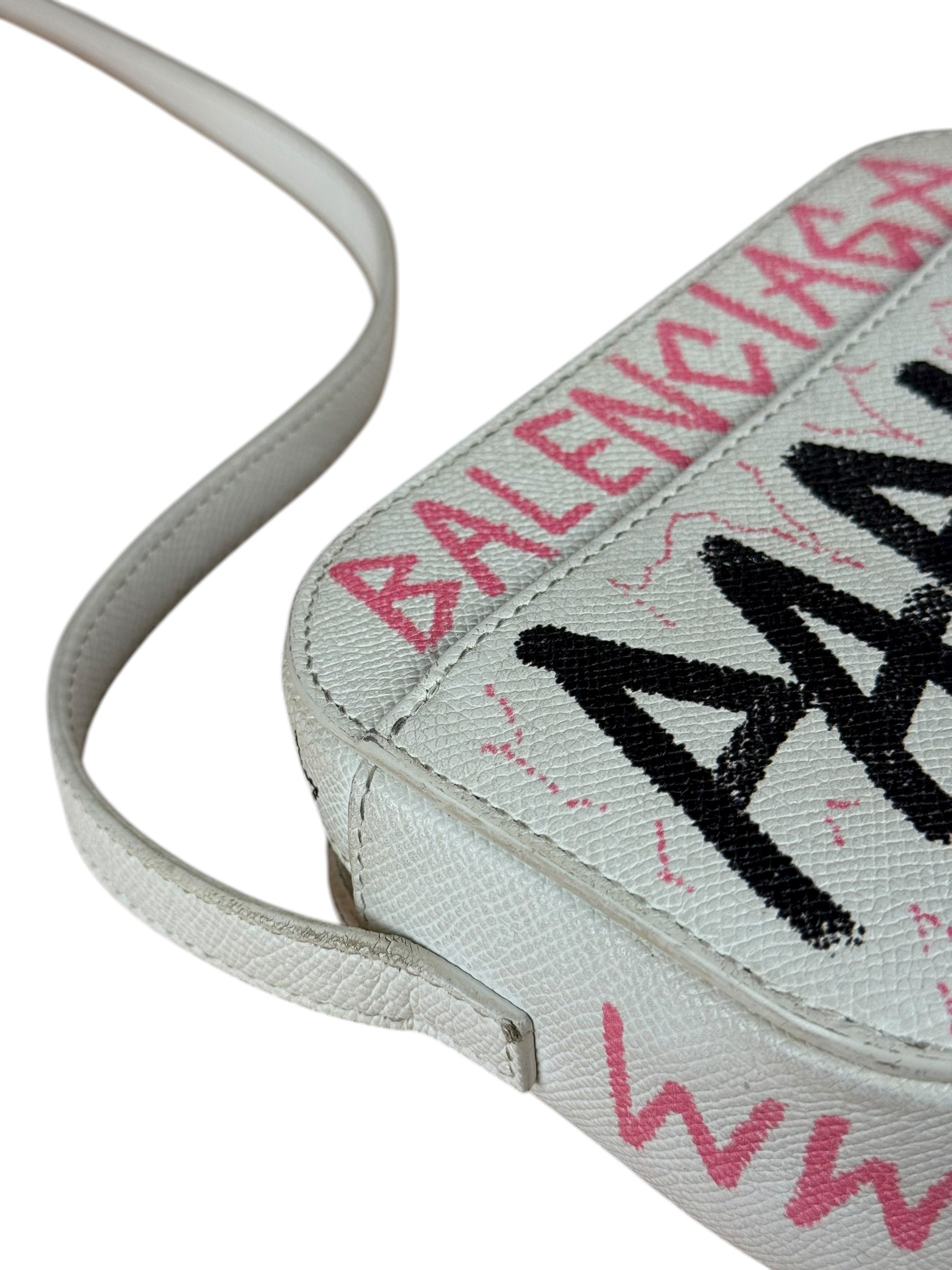 Balenciaga Graffiti Leather Camera Crossbody Bag