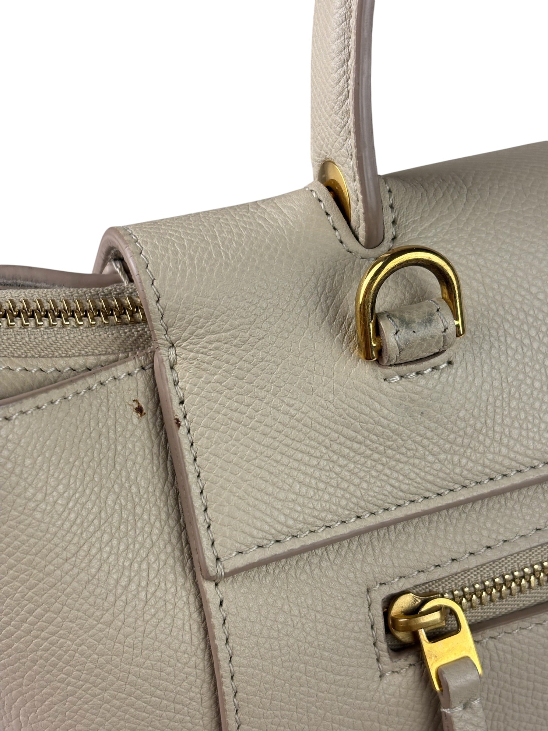 Celine Cream Calfskin Belt Nano Two-Way Bag