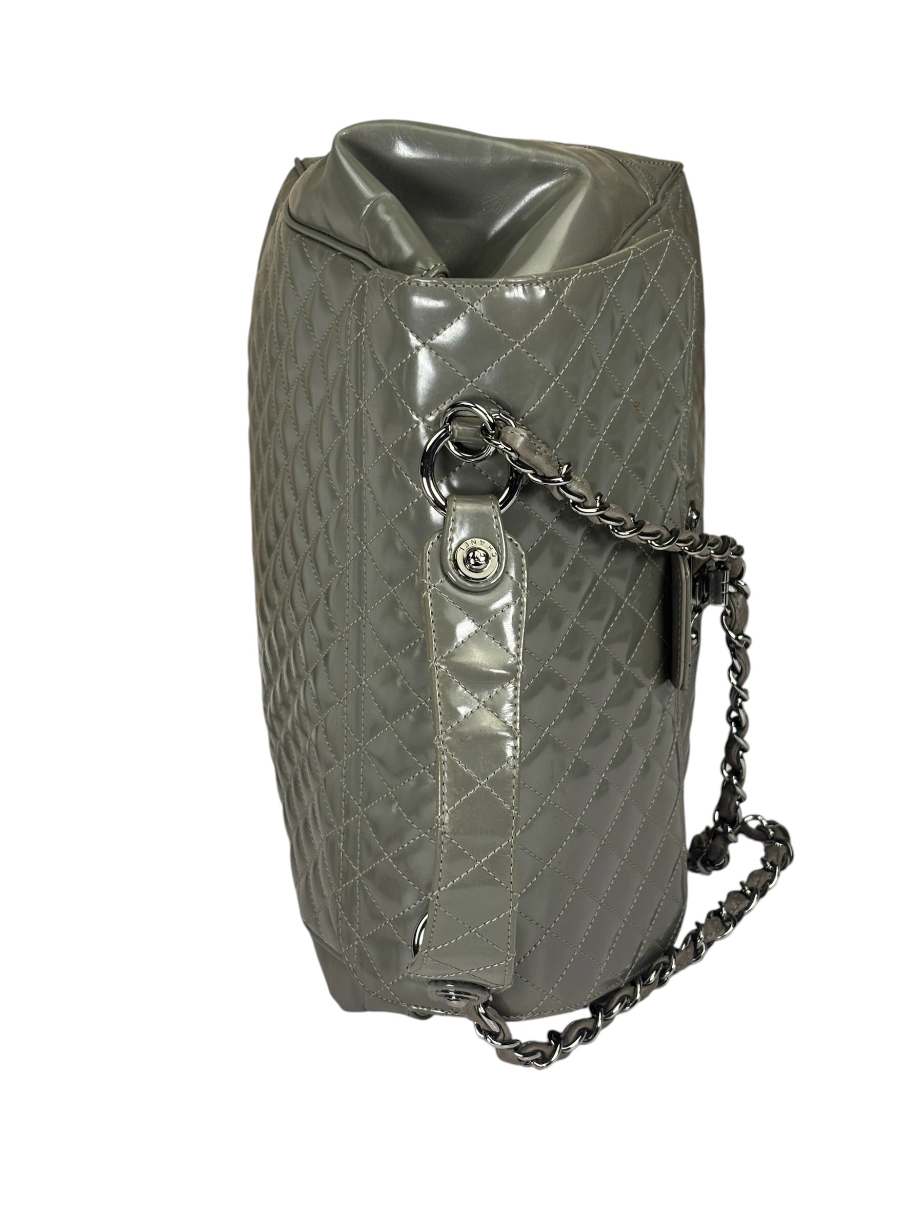 Chanel Grey Patent Leather Mademoiselle Kelly Flap Bag 2008
