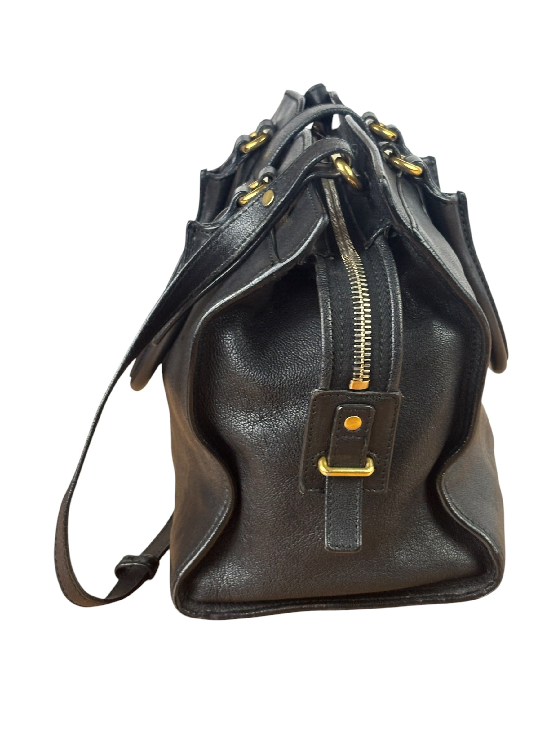 YSL Black Leather Cabas Chyc 2Way