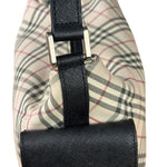 Burberry Black/Beige Saffiano Leather Trim Nova Check Hobo Bag