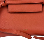 Celine Auburn Orange Leather Mini Belt Top Handle Bag