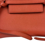 Celine Auburn Orange Leather Mini Belt Top Handle Bag