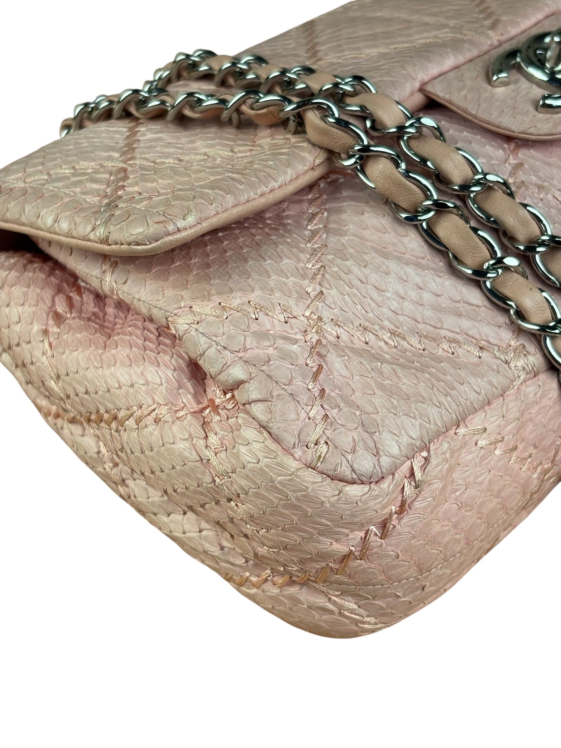 Chanel Pink Leather Small Unlimited Stitch Flap Shoulder Bag 1999