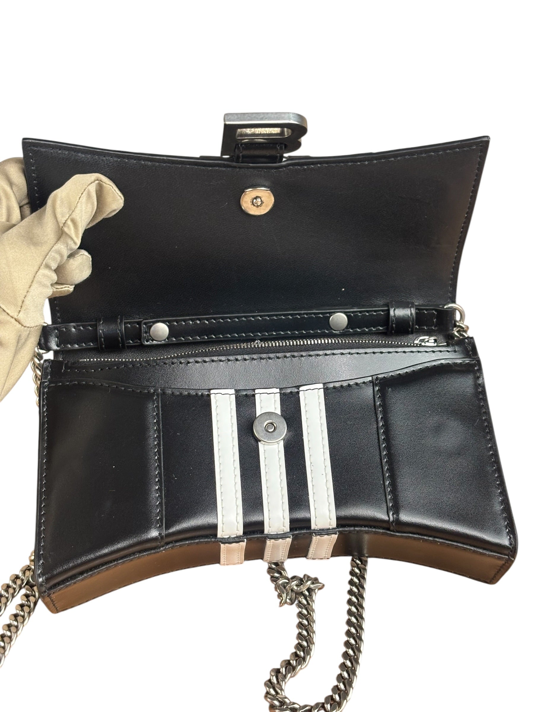 Balenciaga x Adidas Black Hourglass Wallet on Chain