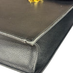Yves Saint Laurent Vintage Black Leather Briefcase Two-Way Bag