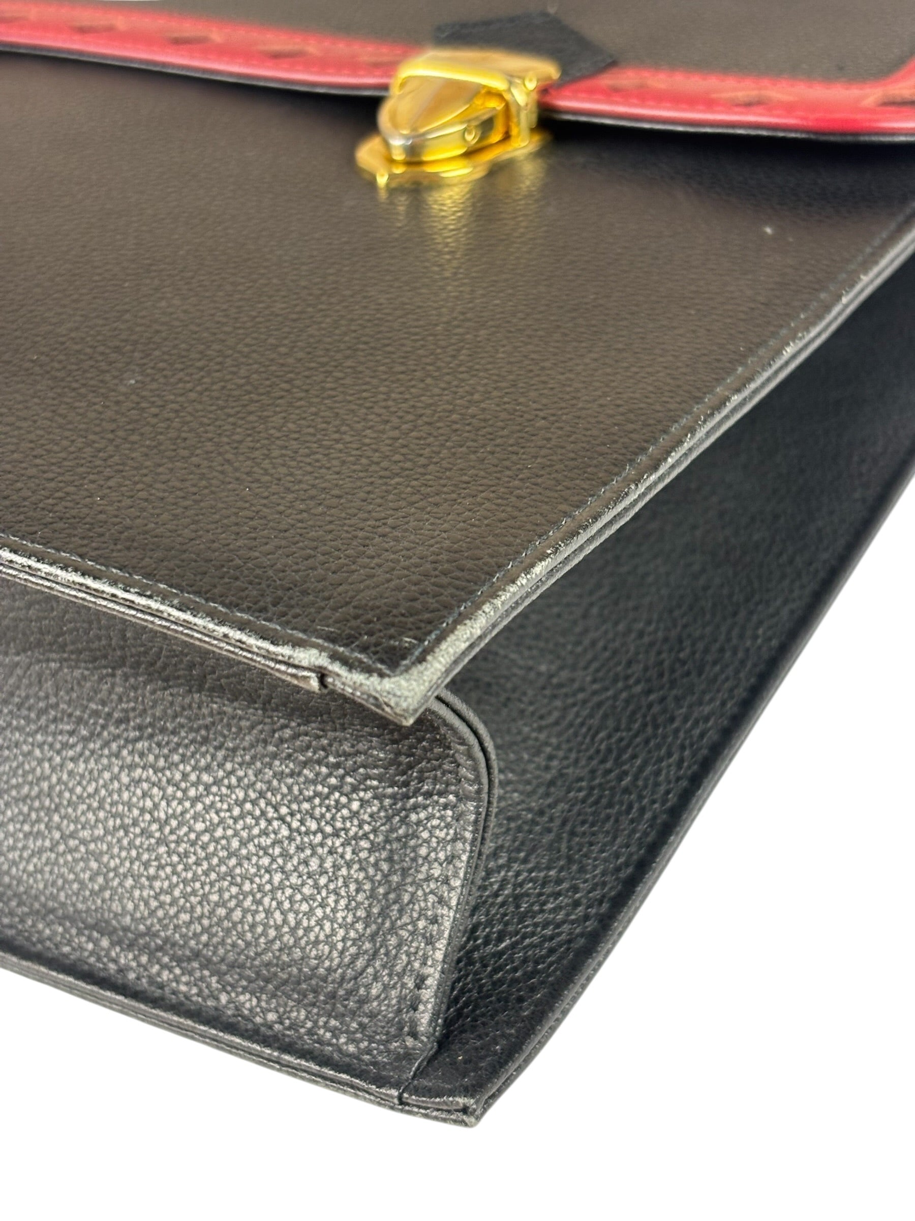 Yves Saint Laurent Vintage Black Leather Briefcase Two-Way Bag