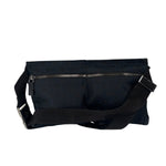 Gucci Black Leather Trim GG Double Pocket Bel Bag