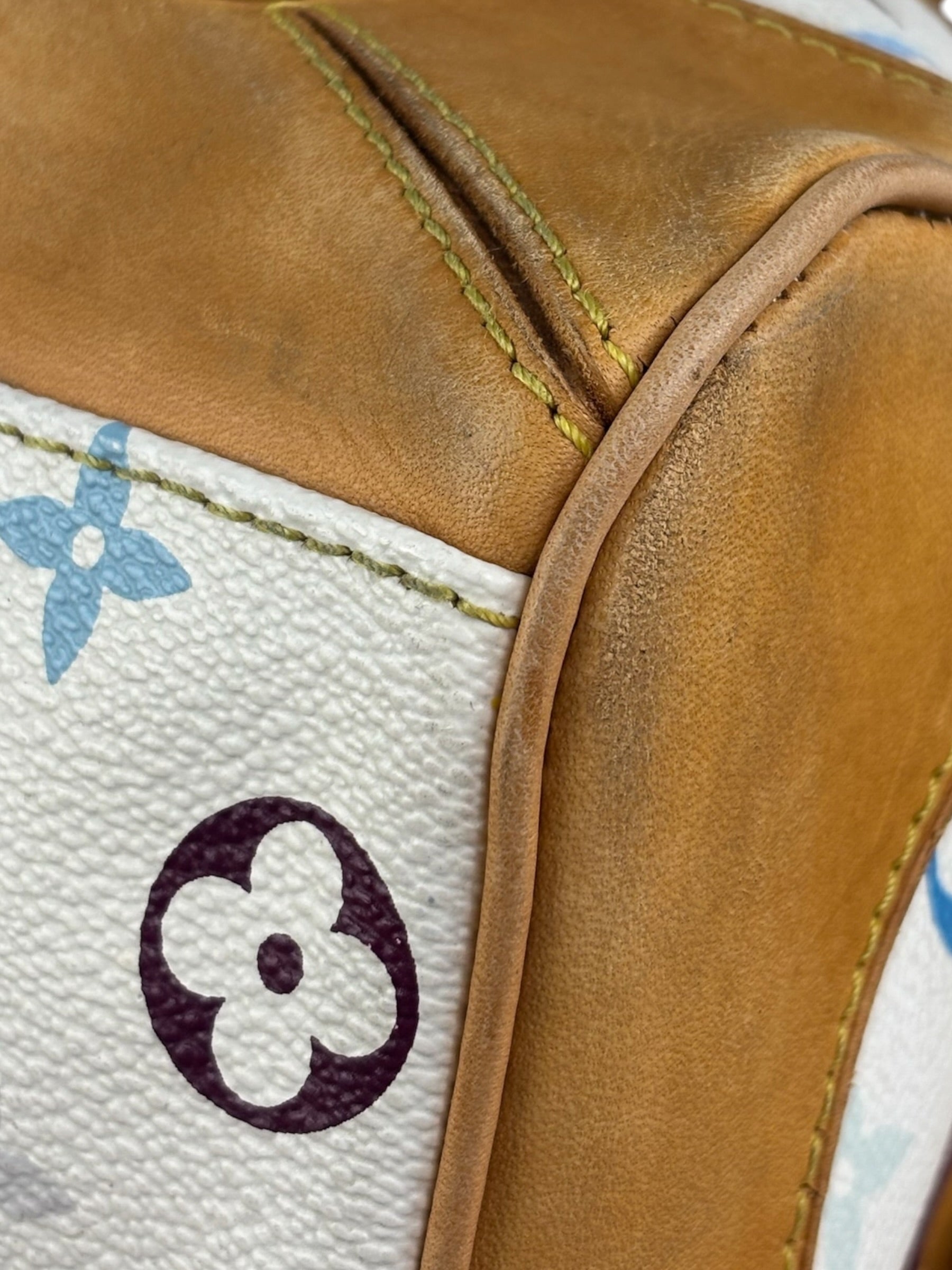 Louis Vuitton White Monogram Murakami Claudia Handbag