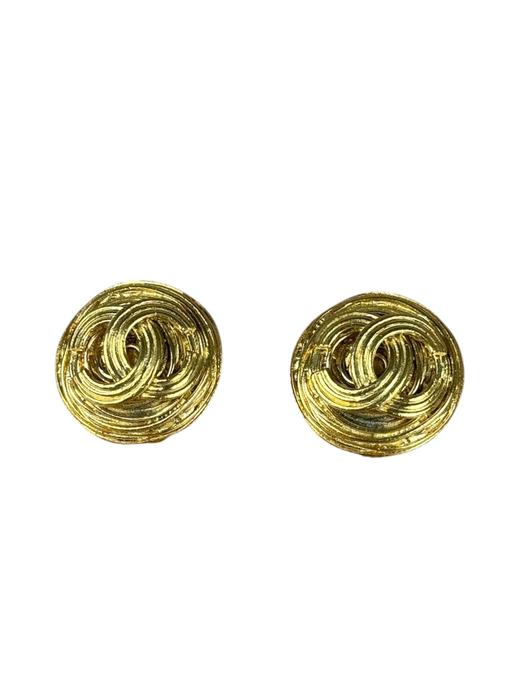 Chanel Gold CC Embellished Earrings