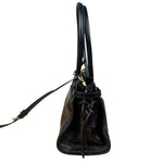 Prada Black Patent Leather Bonnie Medium Two-Way Bag