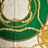 Christian Dior Green/Gold Poker Silk Scarf