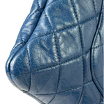 Chanel Blue Quilted Leather O-Case Zipped Pouch 2017