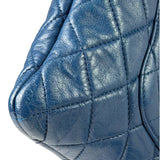 Chanel Blue Quilted Leather O-Case Zipped Pouch 2017