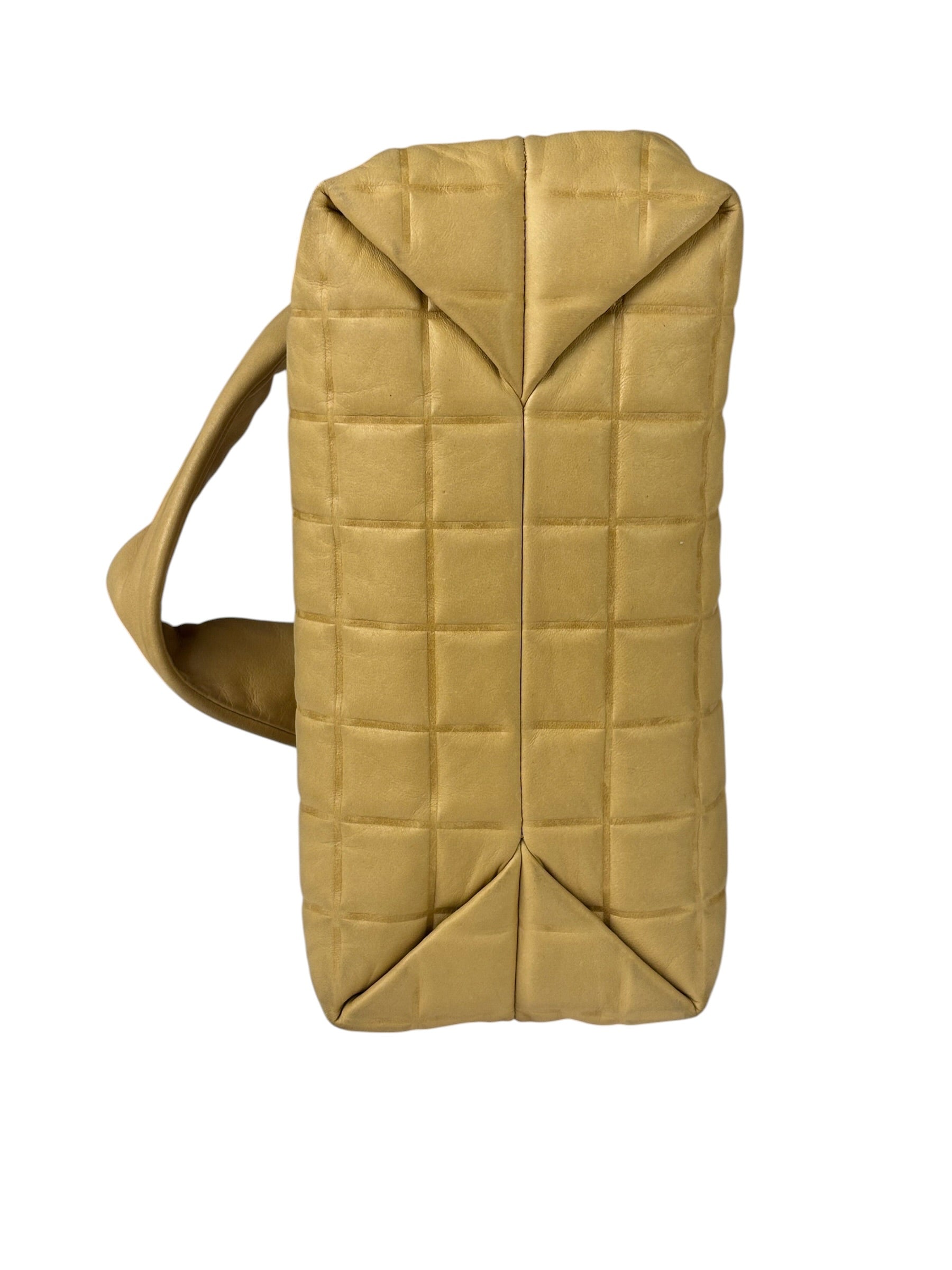 Chanel Beige Lambskin Chocolate Bar Frame Handbag 2002
