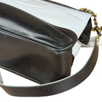 Chanel Vintage Black/White Leather CC Chain Tote '89-'91