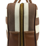 Miu Miu Canvas Stripped Beau Top Handle Bag