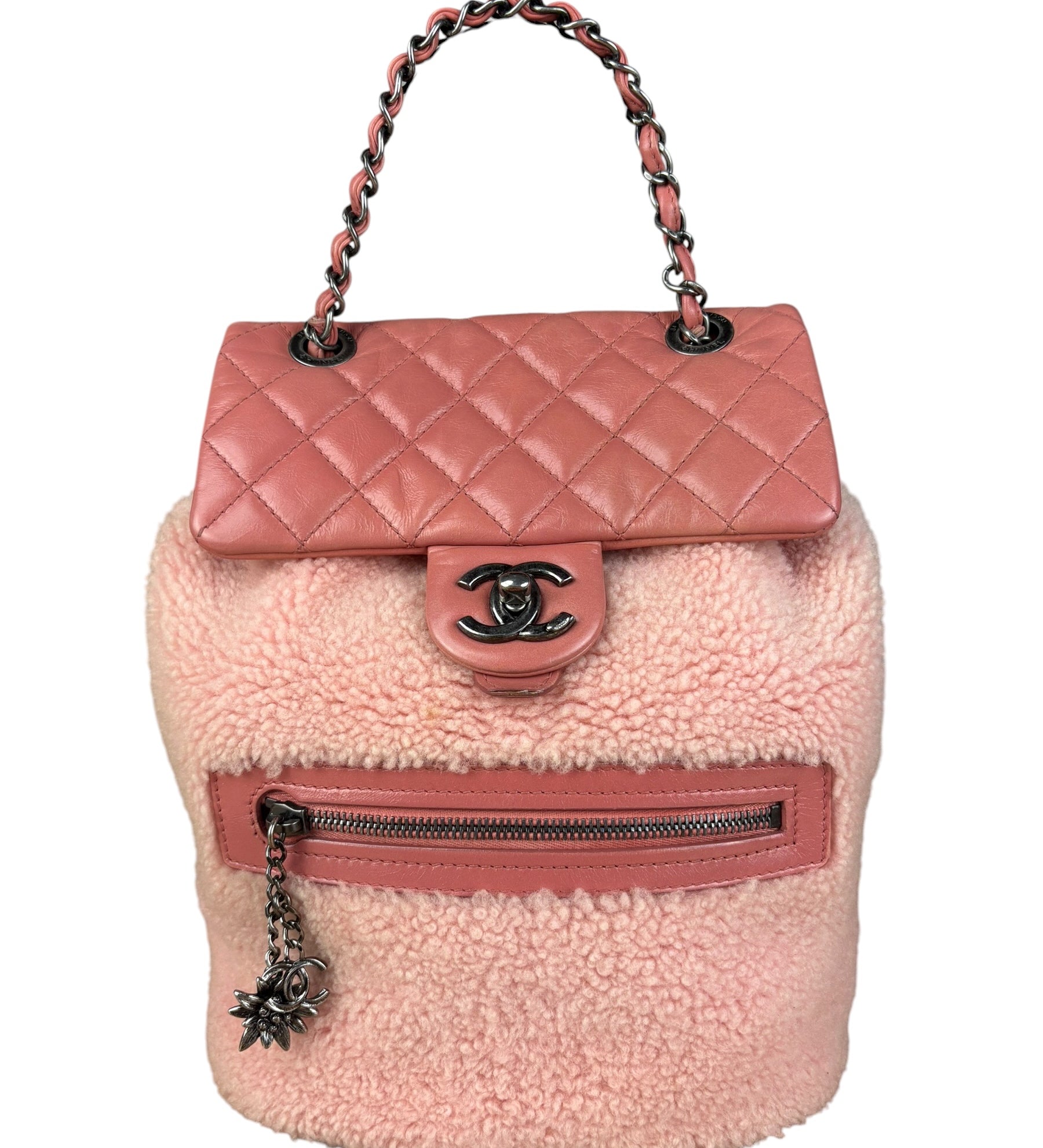 Chanel Paris-Salzburg Pink Shearling Mountain Backpack 2015