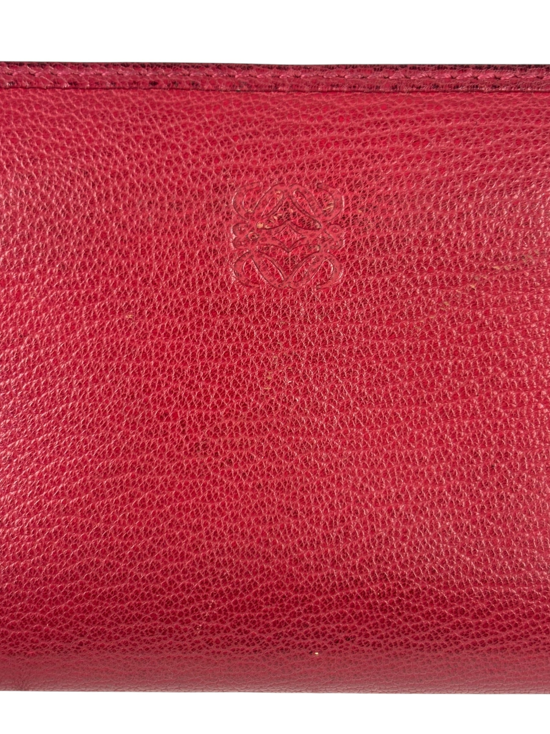 Loewe Pink Leather Anagram Long Wallet