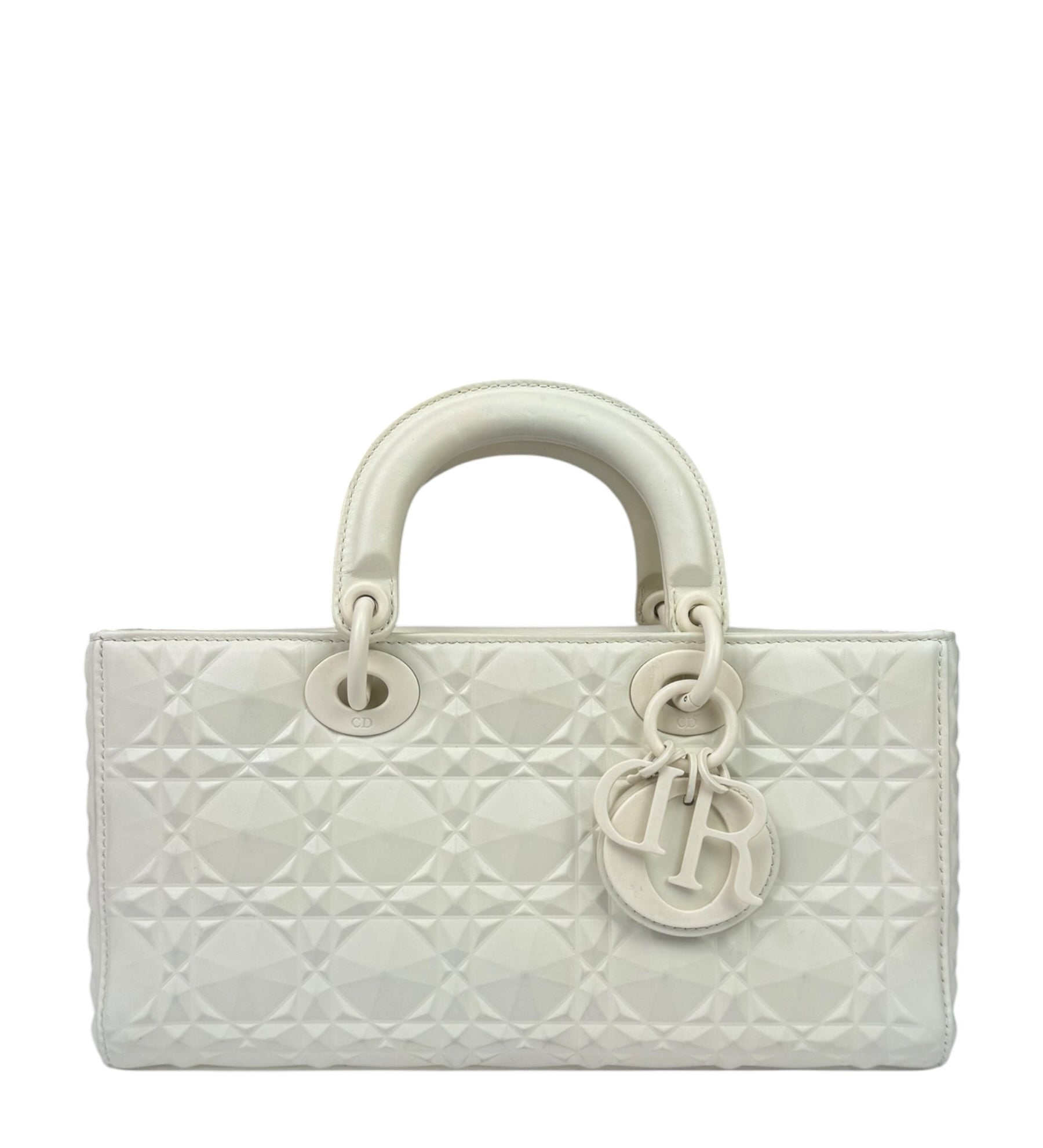 Christian Dior White Lady D-Joy Geometric 2Way Handbag