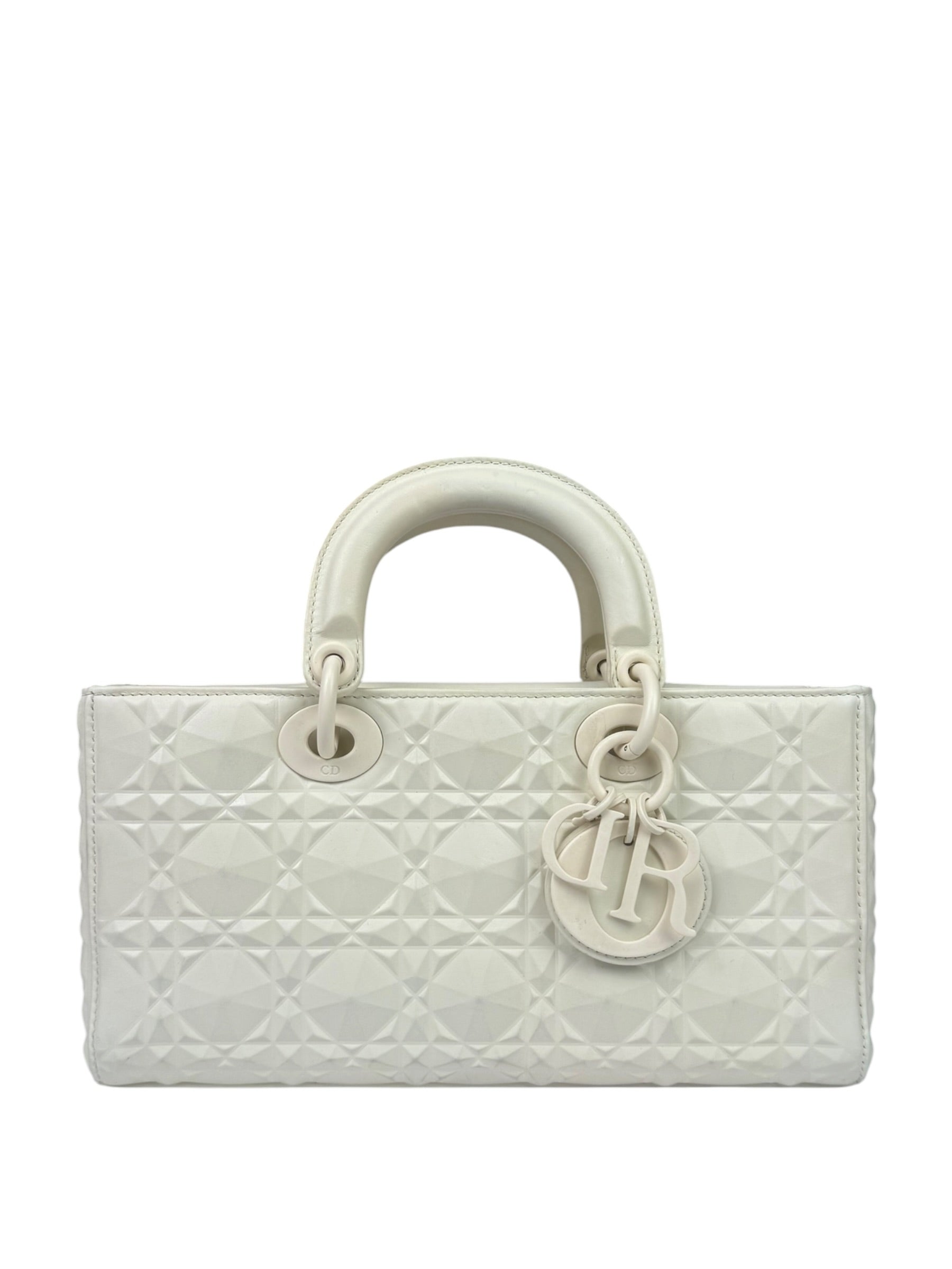 Christian Dior White Lady D-Joy Geometric 2Way Handbag